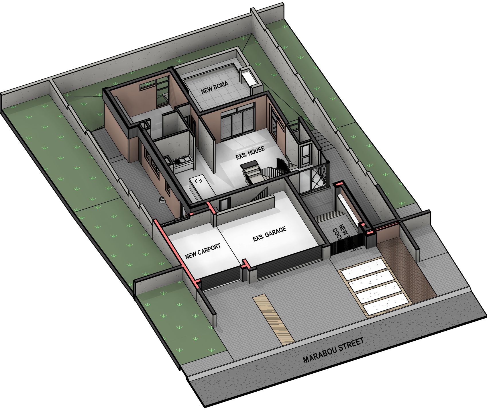 Axonometric cut